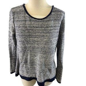 GAP Blue Cream Knit Wool? Mix Crew Neck Sweater (M)